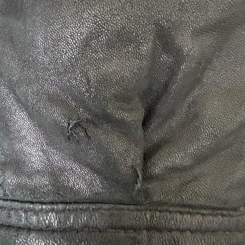 Vintage Tibor Heavy Black Leather Zip In/Out Lined Car Coat Motorcycle Jacket L - Picture 10 of 16
